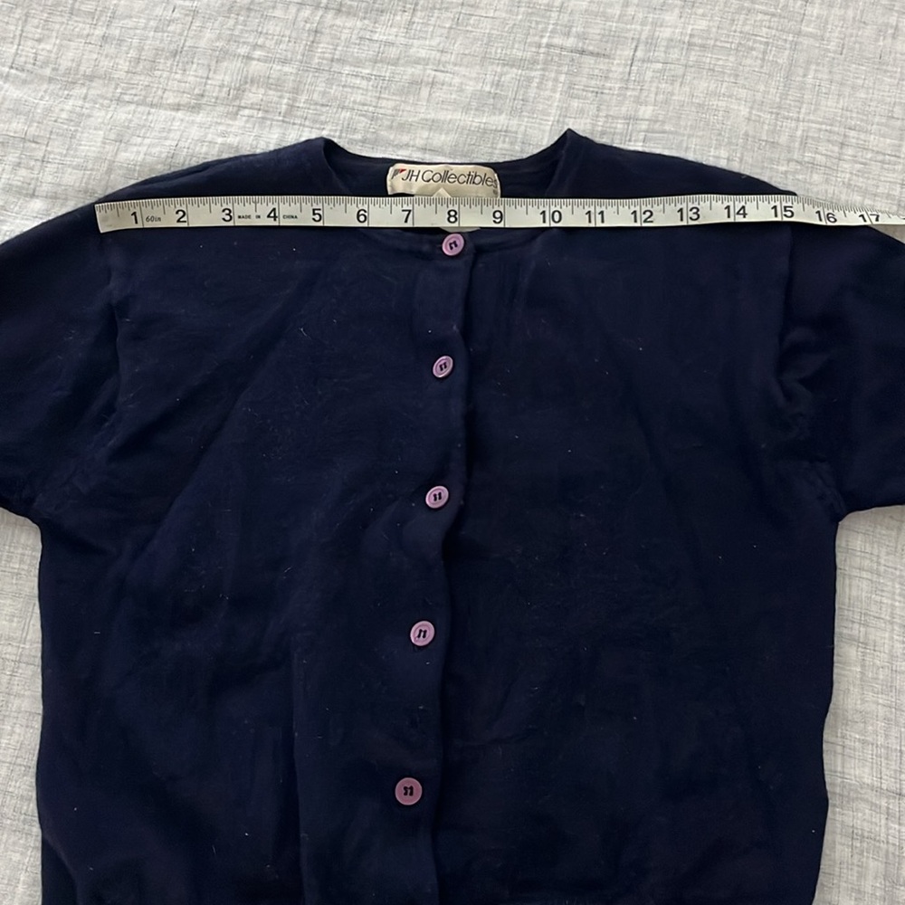 100% Wool Navy Cardigan - Picture 6 of 8